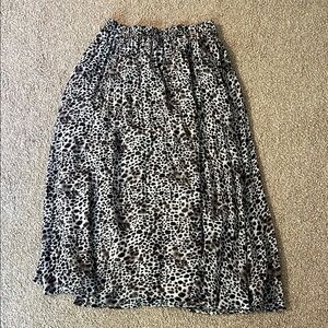 a new day Silver Black Pleated Midi Skirt Cocktail